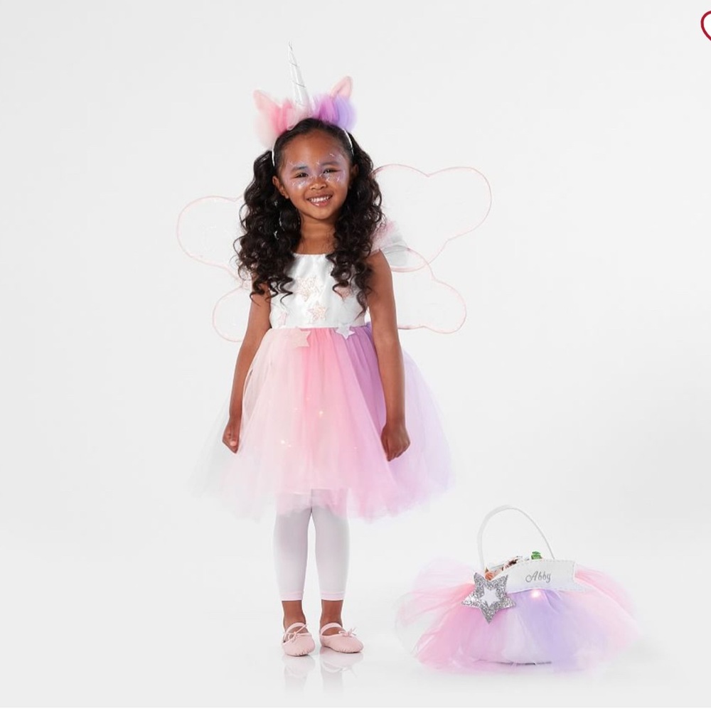 Pottery Barn Pink and White Unicorn Fairy Costume for Kids